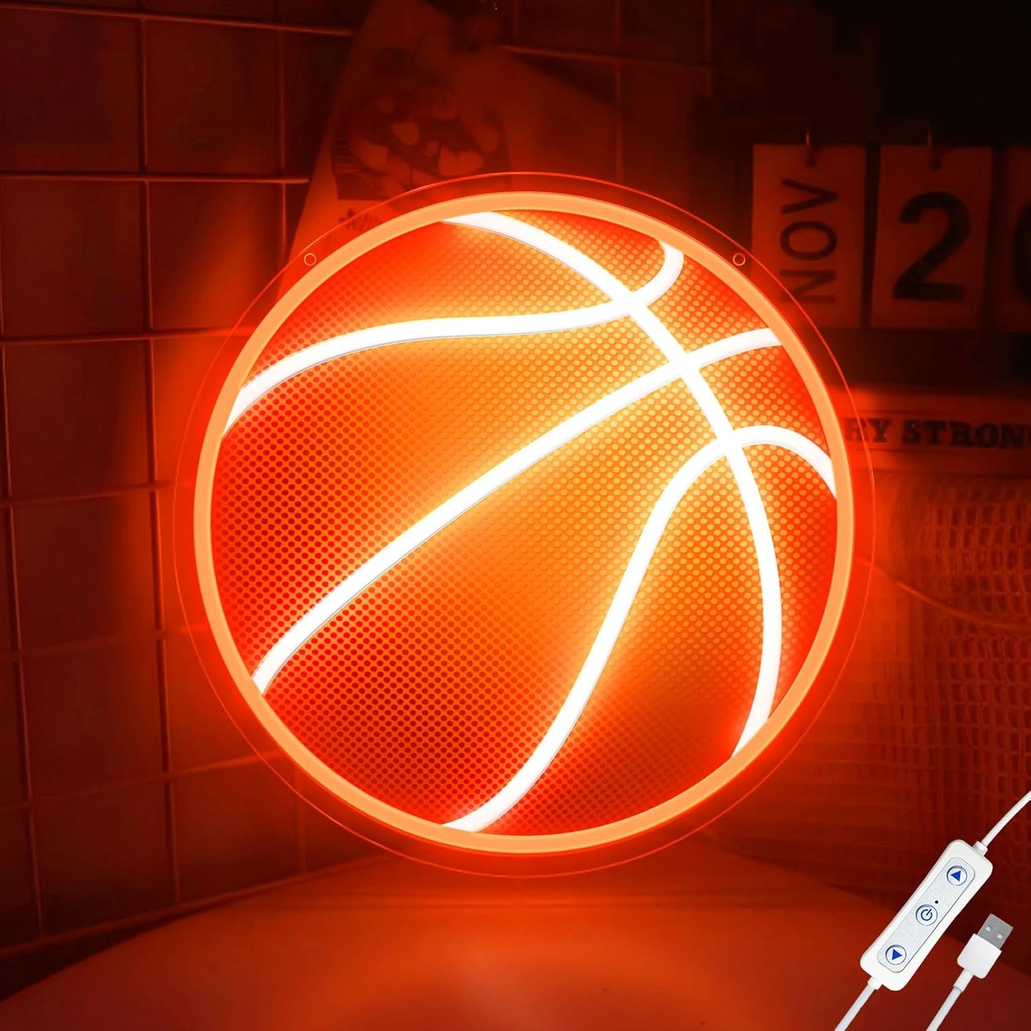 Letrero Neón Baloncesto LED Regulable para Dormitorio