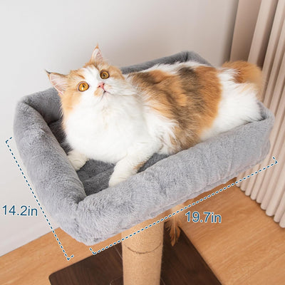Poste rascador gatos estilo retro perca extraíble gris pino sisal