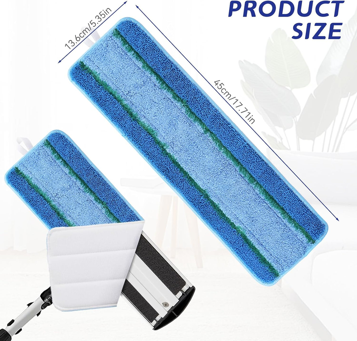 Almohadillas microfibra repuesto trapeador 18/17 pulg reutilizables