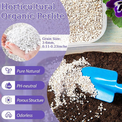 Perlita orgánica 10qt para plantas enmienda suelo drenaje