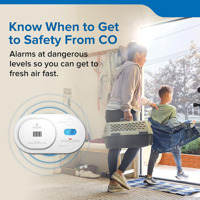 Detector CO Kidde batería 10 años pantalla digital alarma 85 dB
