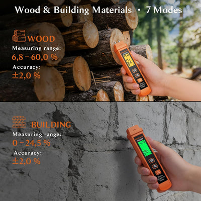 Medidor humedad madera tipo pines 3 colores 0.0-58.0%