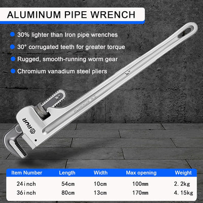 Llave tubo aluminio 36pulg forjada acero carbono alta resistencia