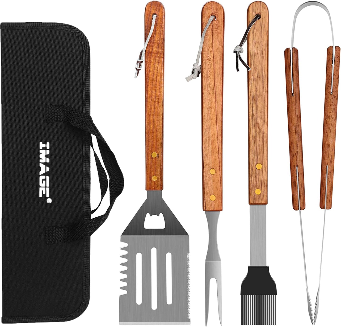 Juego herramientas parrilla acero inox para barbacoa