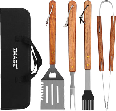 Juego herramientas parrilla acero inox para barbacoa