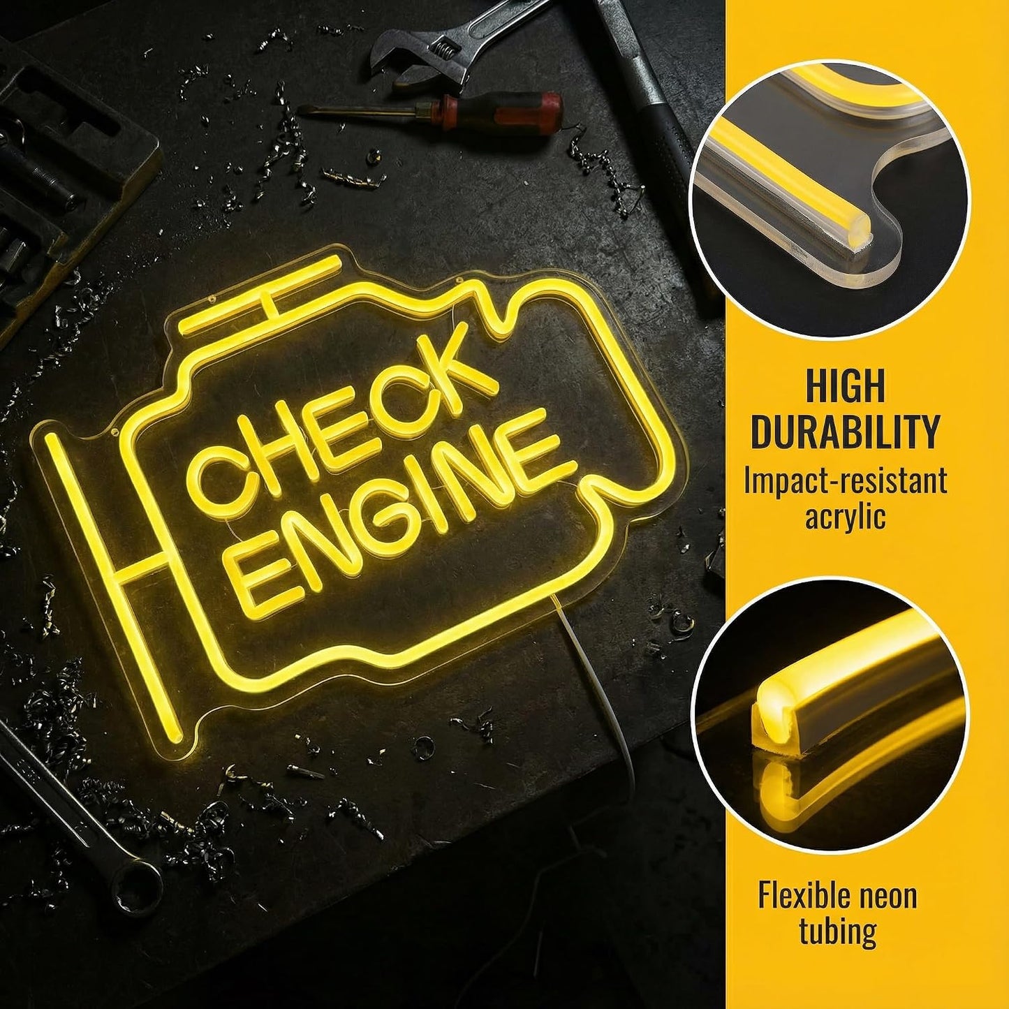 Letrero neón LED USB para cueva y garaje hombre regalo coche