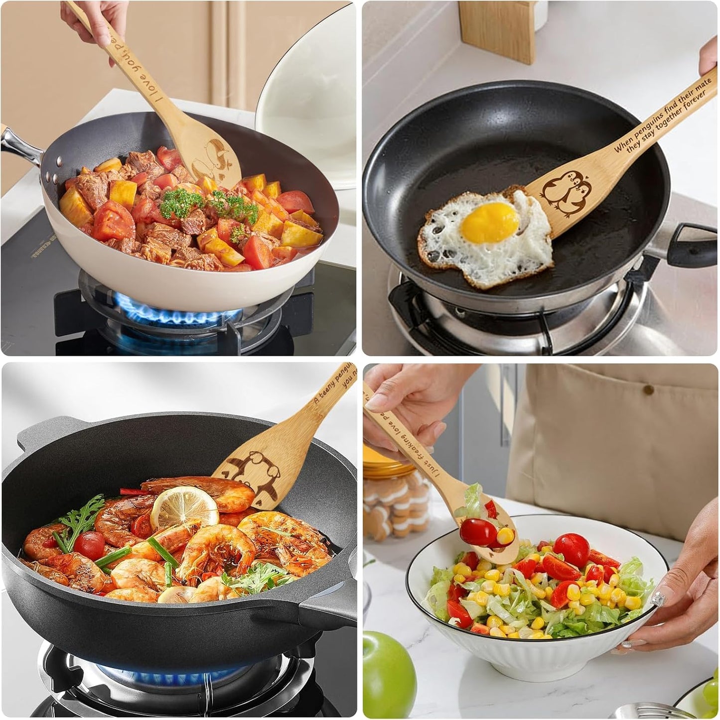 Cucharas de madera de mariposa para cocina, regalo lindo para mujer