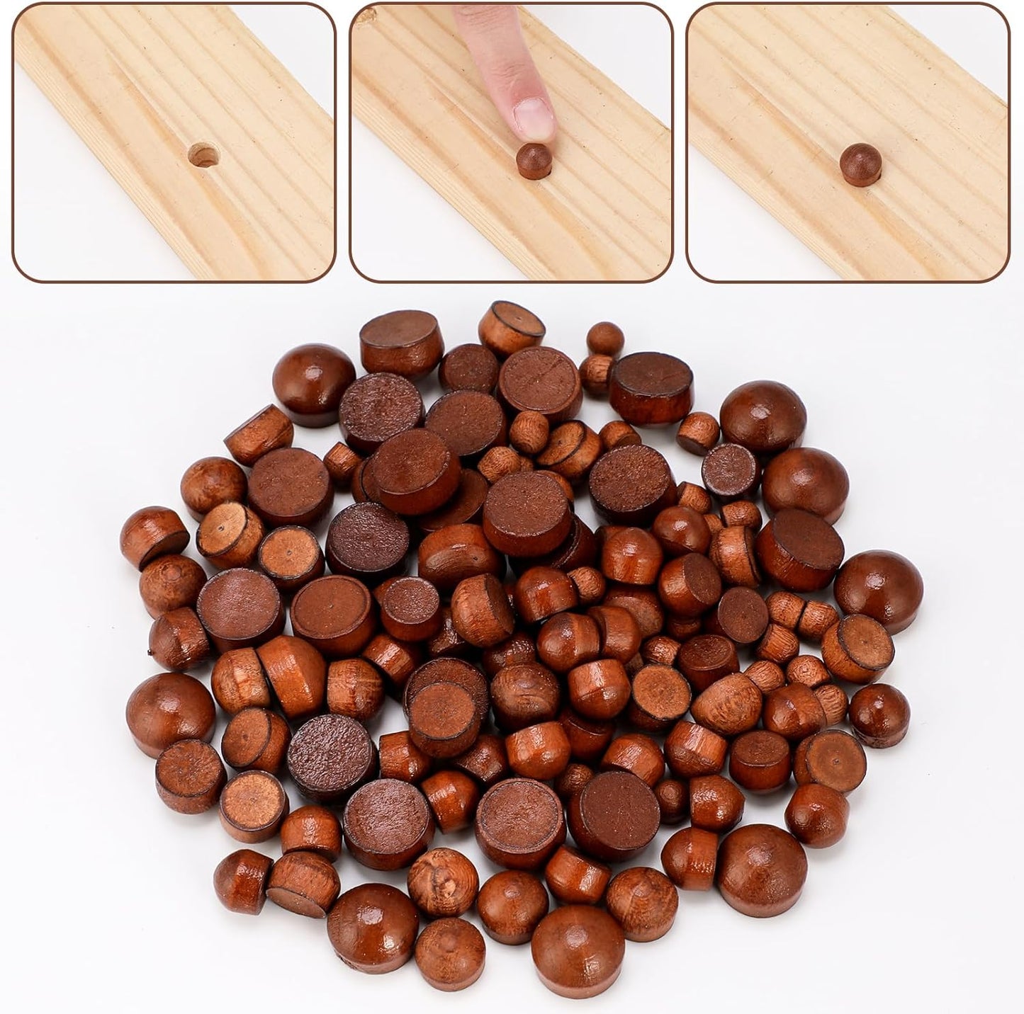 120 Tapones Madera 3/16-1/2pulg para Tubos de Bloqueo