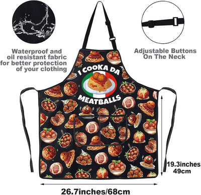 Delantal de cocina de albóndigas italiano