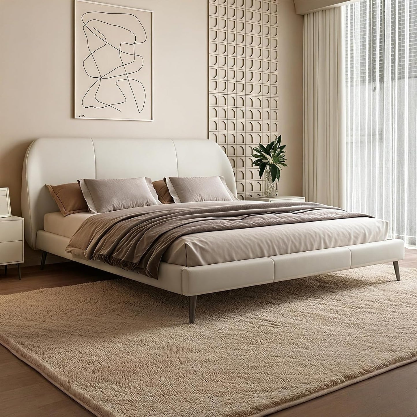 Alfombra 3x5ft beige antideslizante sala dormitorio bebé