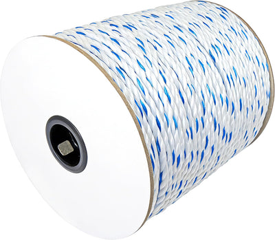 Cuerda torcida blanca 1/4pulg 600ft resistente UV y aceite