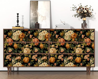 Papel tapiz vintage flores silvestres 17.4x118pulg impermeable