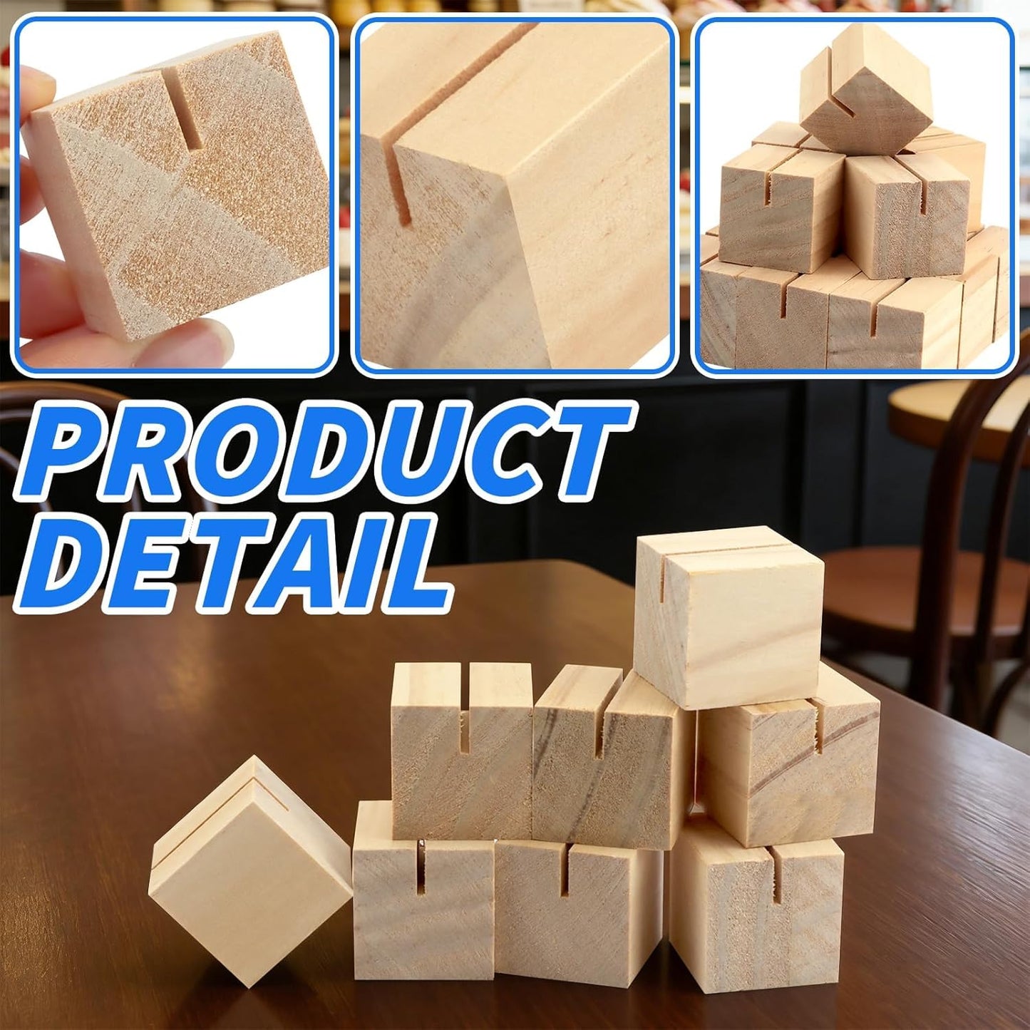 30 Soportes Madera para Números Mesa 1.2x1.2pulg Bodas Fiestas