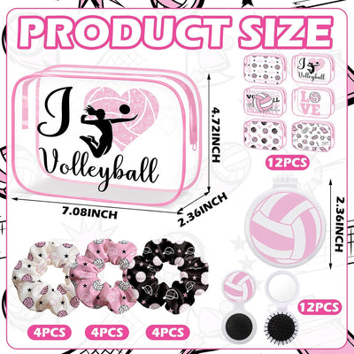 36 Pzas Regalos Niña Voleibol Rosa Bolsas Maquillaje Coleteros Cepillos