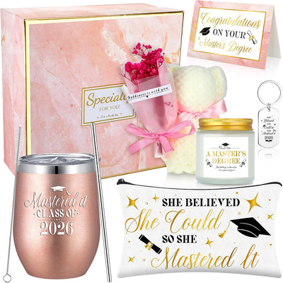 Set 8 Pzas Regalo Graduación Vaso Bolsa Velas Llavero