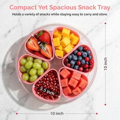 Bandeja dividida de fresa con tapa contenedor apilable para organizador de dulces frutas