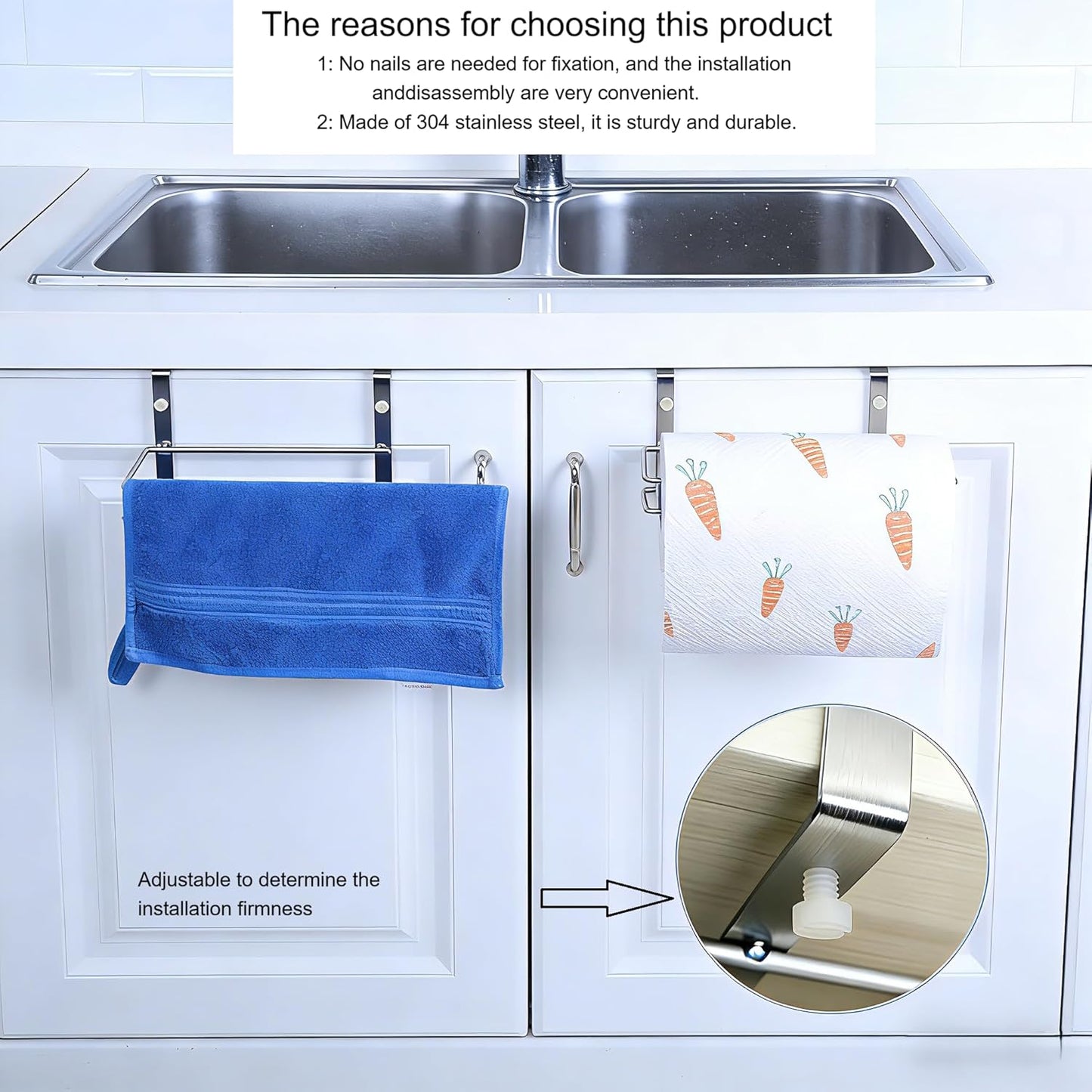 Porta servilletas acero inox para cocina sin taladro