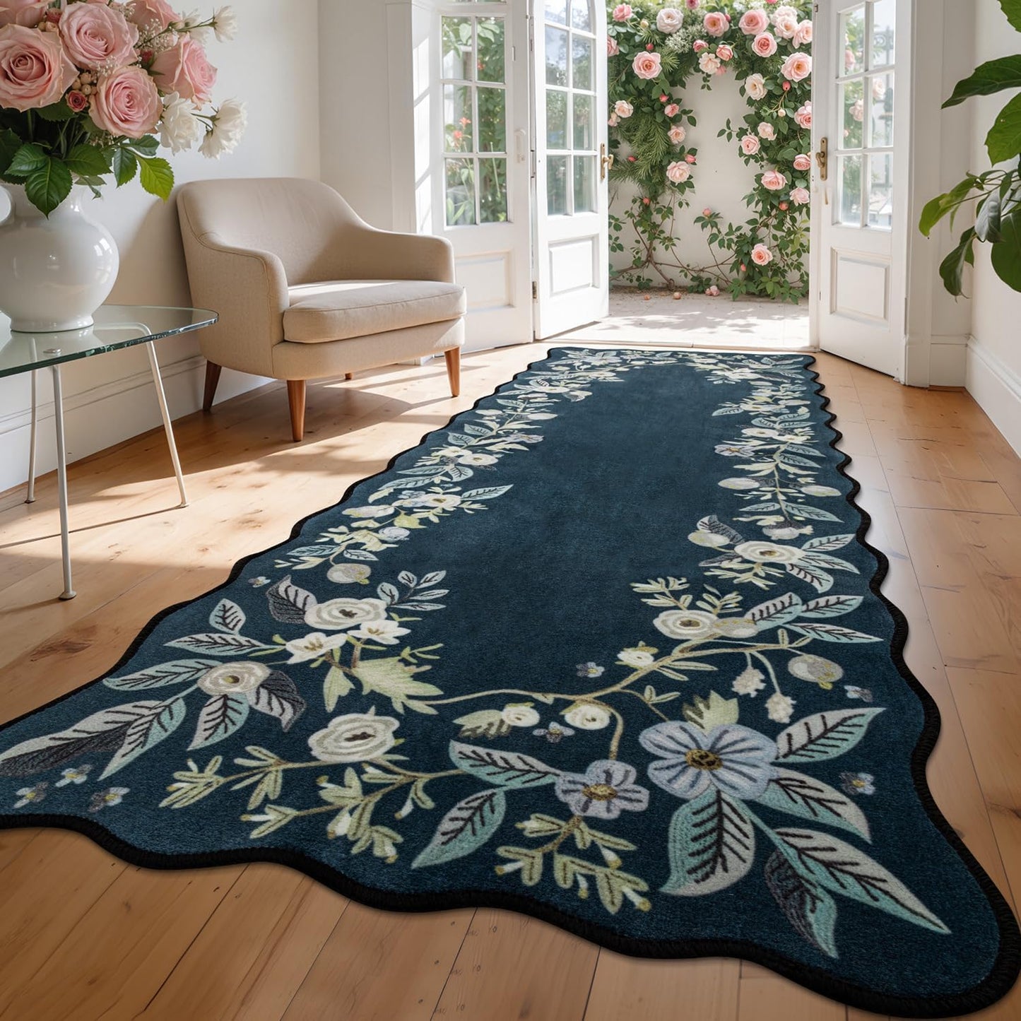 Set 2 Alfombras Entrada Naval Florales 2x6ft