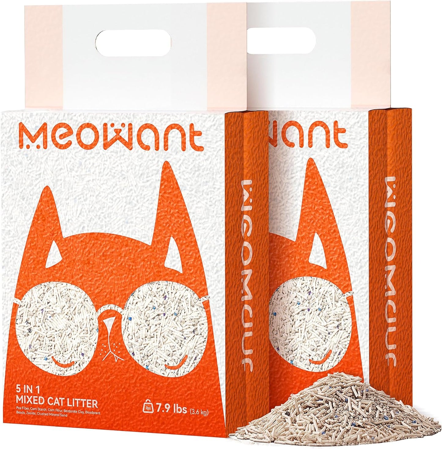 Arena para gatos 5 en 1 con bentonita tofu 7.9lb x2