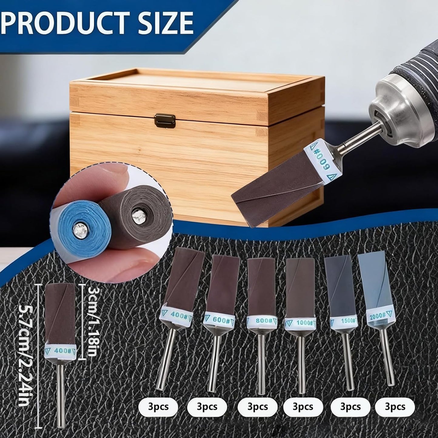 Kit 18 Pzas Lijadoras Dremel 400-2000 Grano Metal Madera