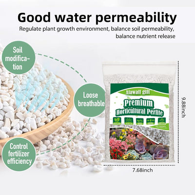 Perlita orgánica 2qt para plantas contenedor drenaje mejorado