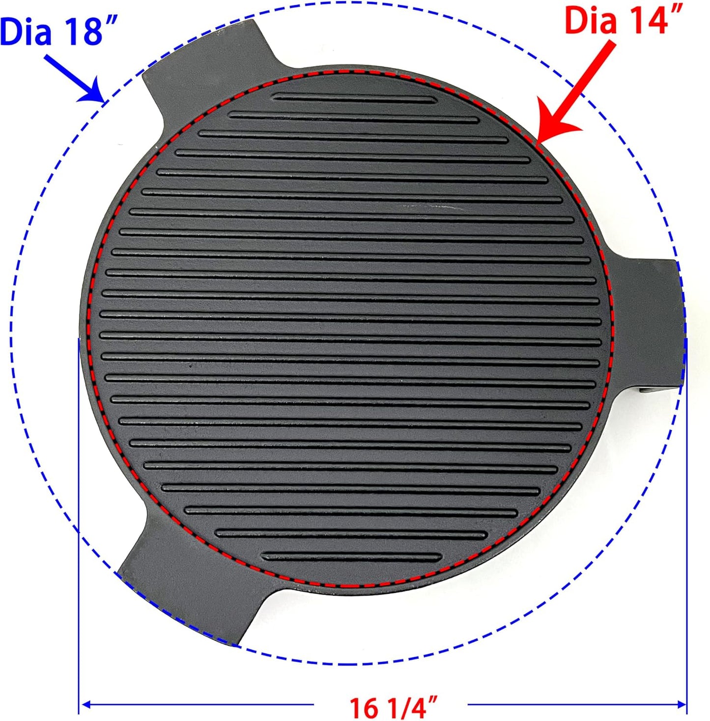 Set platos hierro fundido parrilla 18pulg Kamado