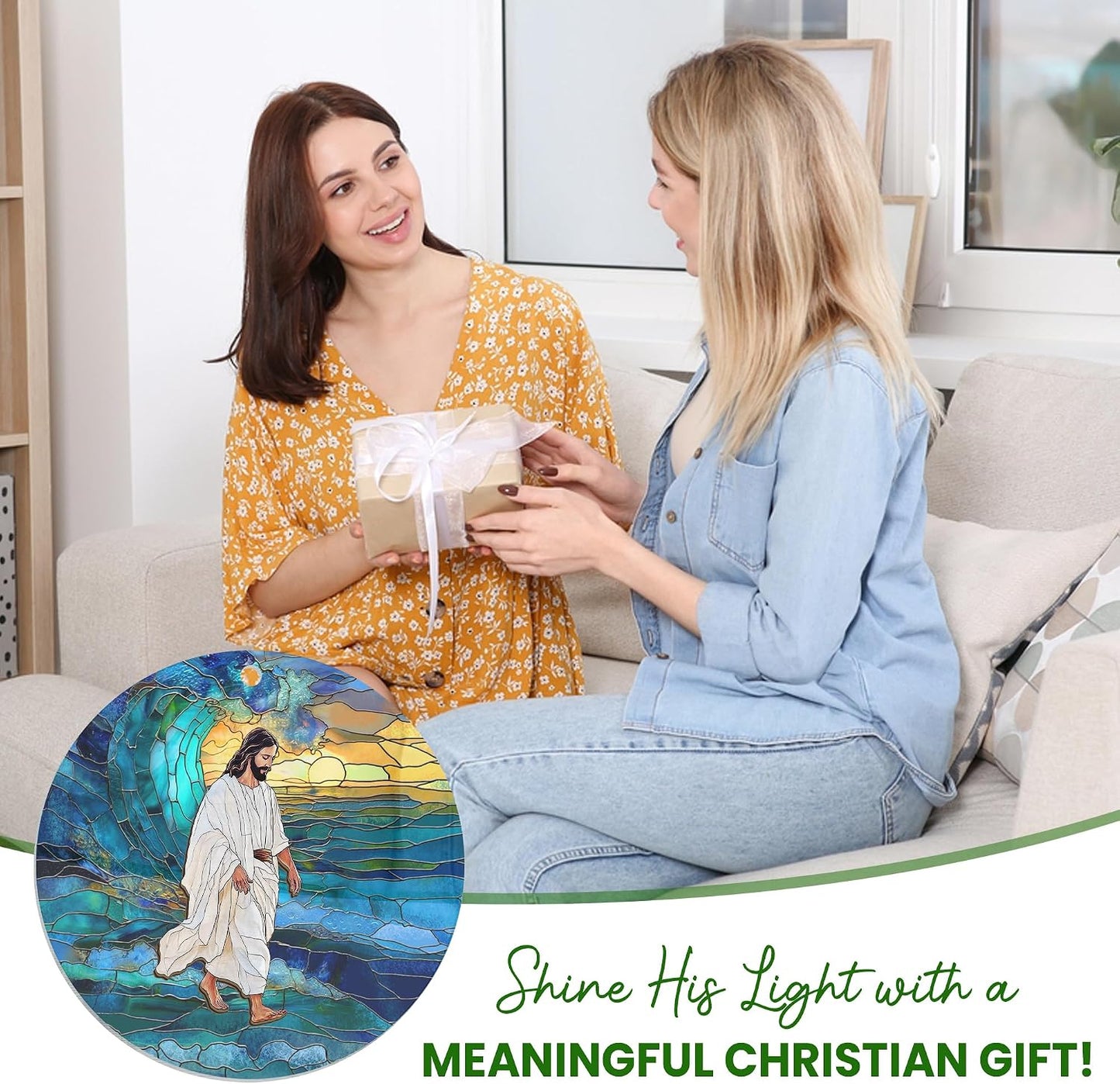 Atrapasoles cristianos para mujer 8pulg decoración católica