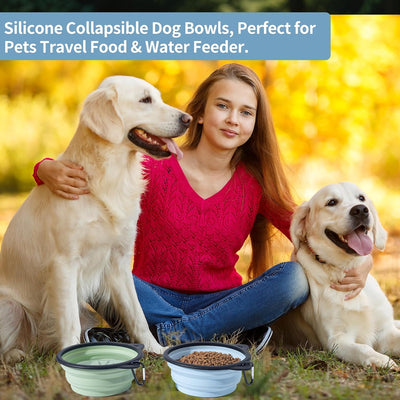 2 Cuencos Silicona Plegables para Perros con Gráficos Gato 25oz