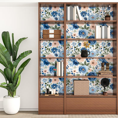 Papel tapiz bohemio acuarela floral autoadhesivo 17.4x118pulg