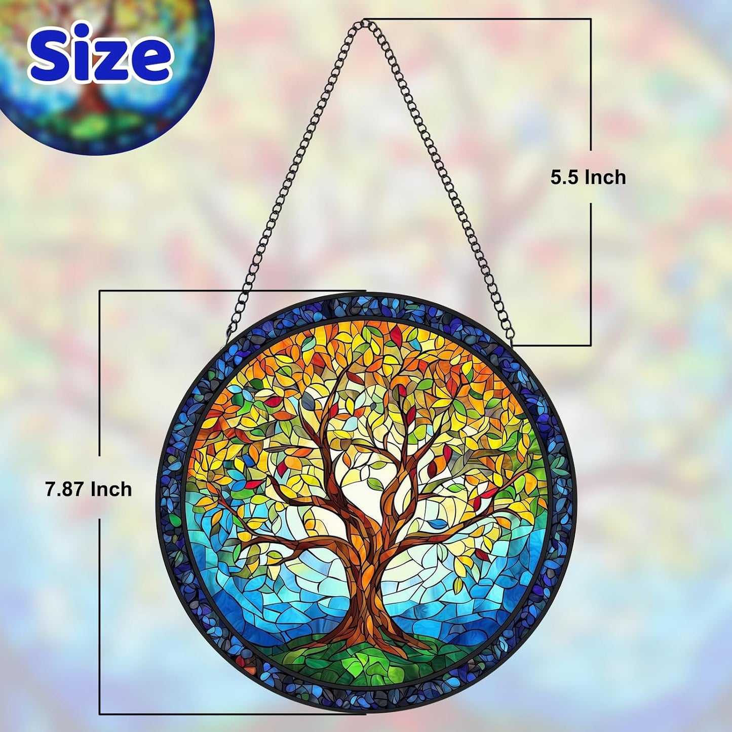Árbol de la vida vitral para atrapasoles decoración hogar jardín