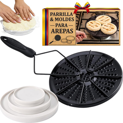 Set parrilla y molde para arepas sin BPA de grado alimenticio