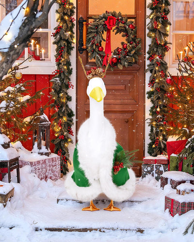 Ganso Navidad 23pulg diseño verde para porche jardín