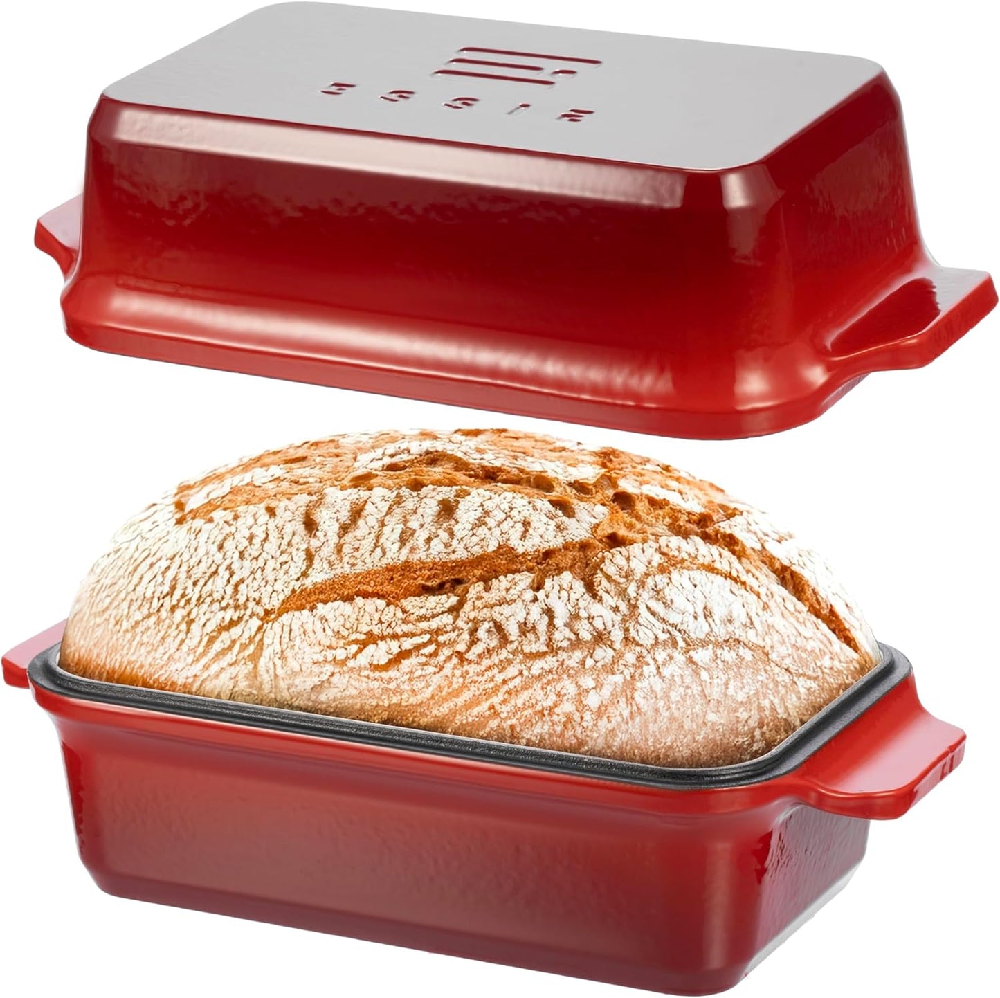 Horno Holandés Esmaltado Hierro Fundido 4.2qt Tapa Panadero 9x5