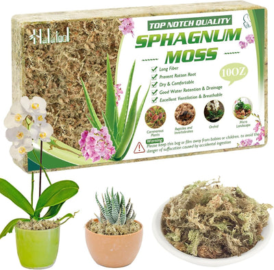 Musgo Sphagnum 10oz para trasplantar y 14qt para plantas interiores