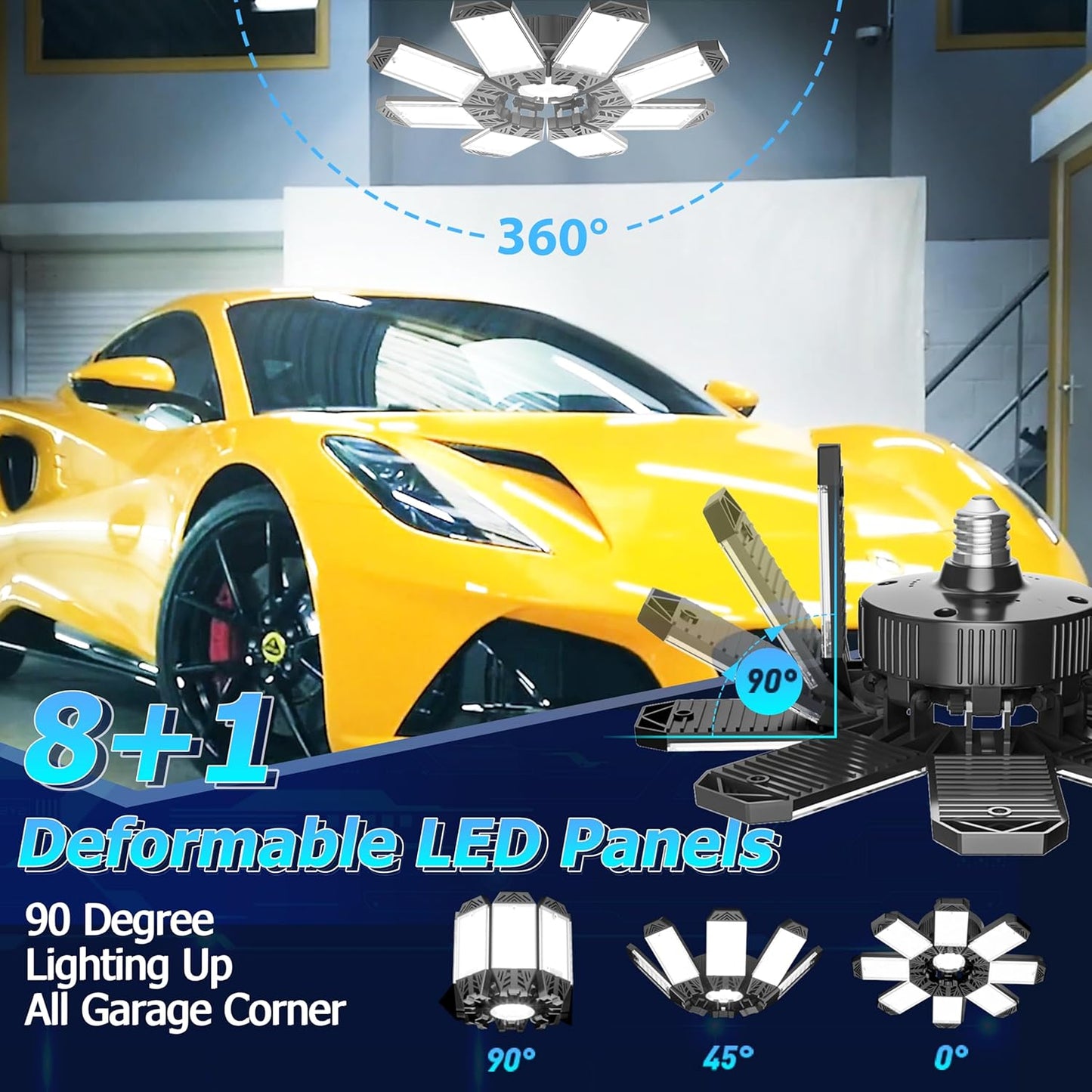 8 Luces LED Garaje E26/E27 6500K