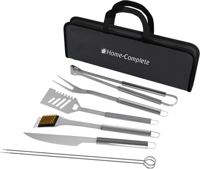Set 7 Pzas Herramientas Barbacoa Acero Inox Espátula Pinzas