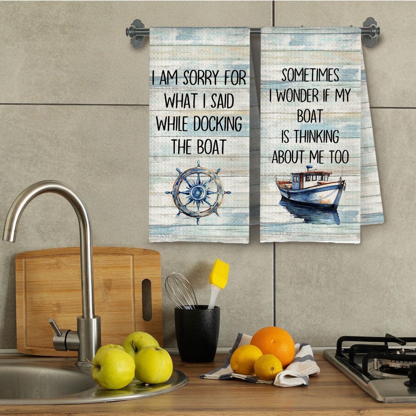 Toallas de cocina náuticas decorativas para regalo, uso en cocina, baño y casa de lago