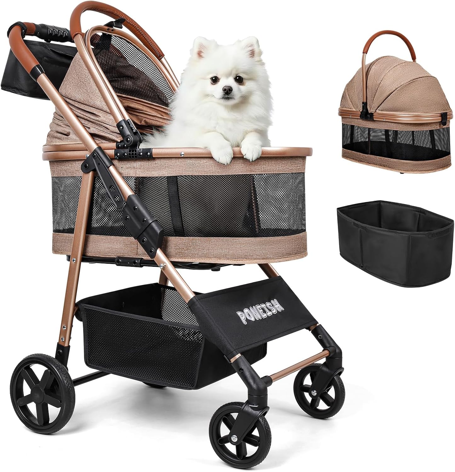 Cochecito mascotas 3en1 plegable perros gatos hasta 50lb