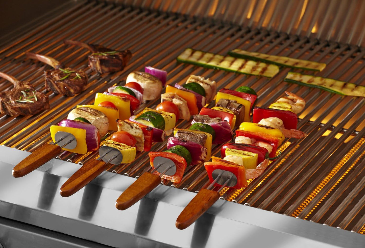 Brochetas ovaladas madera doble punta 4uds