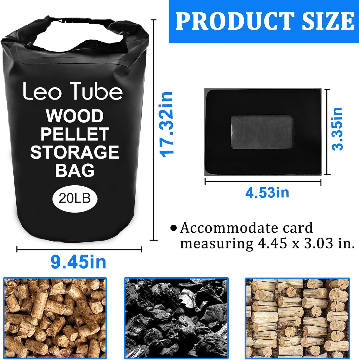 Bolsa almacenamiento pellets madera 20lb impermeable 500D