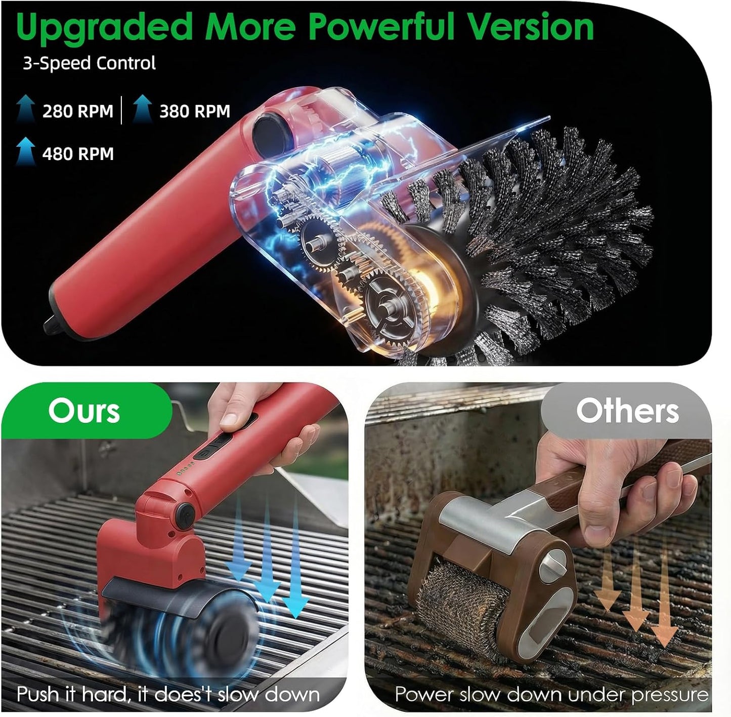 Cepillo eléctrico recargable para parrilla 90