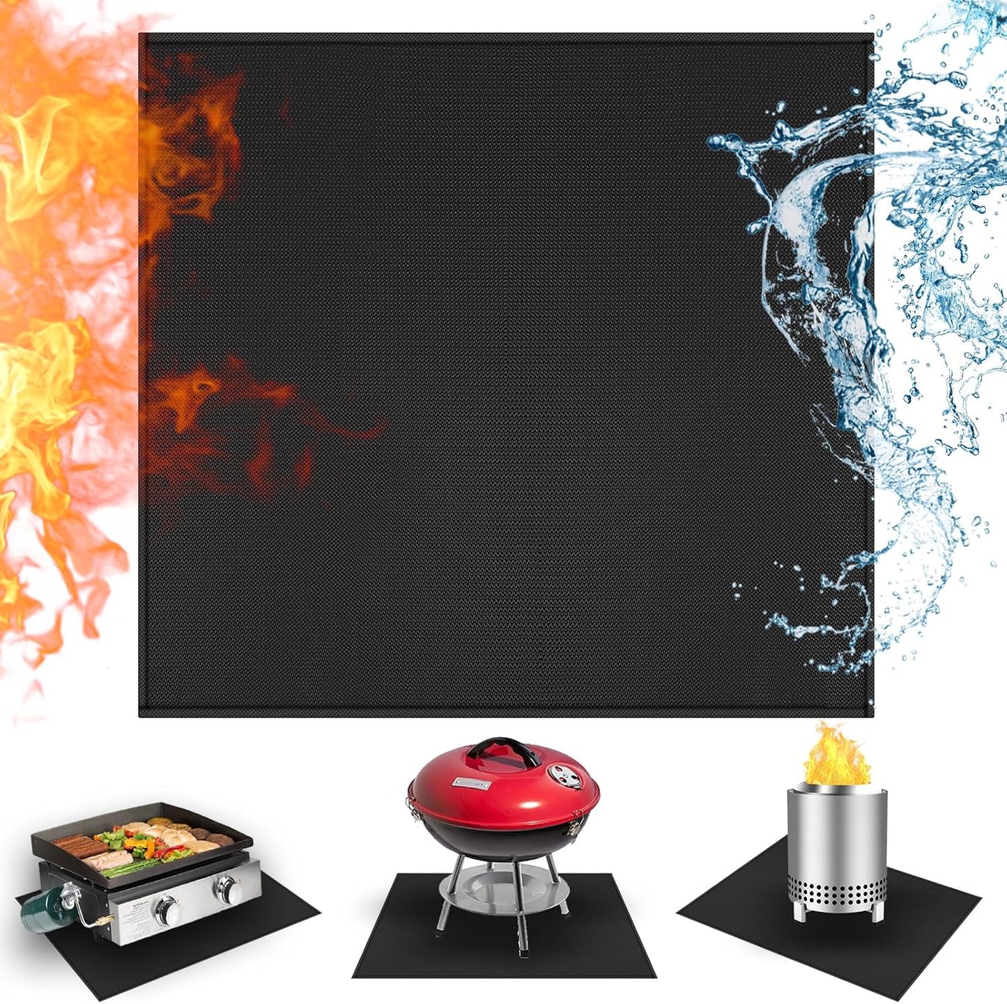 Tapete calor 24x24pulg para parrilla al aire libre negro
