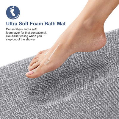 Tapete baño espuma viscoelástica 32x20pulg antideslizante gris