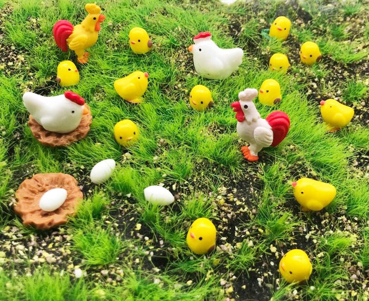 44 Pzas Miniaturas Pollo Jardín de Hadas