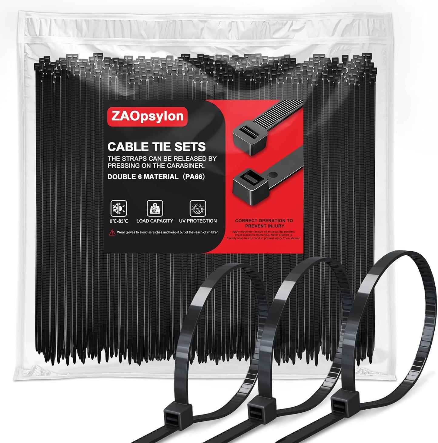 Bridas para cables 8pulg negras paquete 1100 resistentes UV