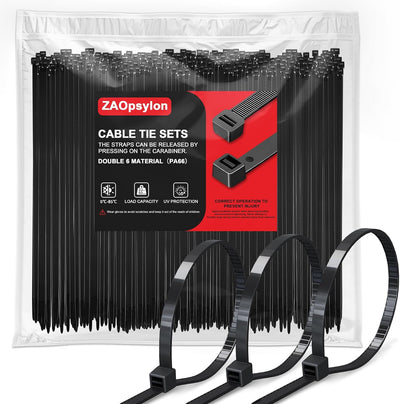 Bridas para cables 8pulg negras paquete 1100 resistentes UV