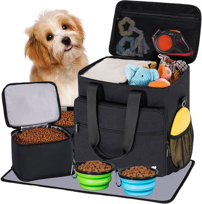 Bolsa viaje perro grande con bolsillos 2 cuencos plegables
