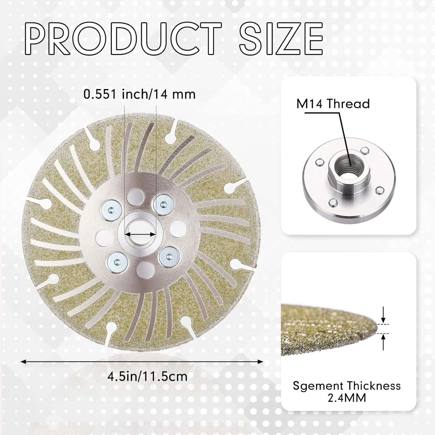 Muela Diamante M14 Rosca para Cortar Mármol Concreto Gres