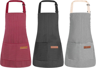 3 Delantales Ajustables para Niños con Bolsillos Chef