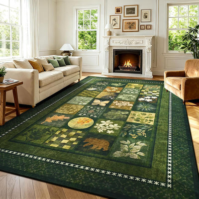Alfombra geométrica 4x6ft antideslizante sala dormitorio
